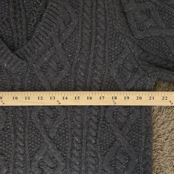 Soft Surroundings Gray Wool Blend Fisherman Cable Knit Tunic Sweater size L Cozy - Picture 7 of 8
